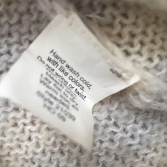 J Crew Sweater Small Gray White Striped Mohair Wool Blend Nautical Lightweight - Picture 4 of 8